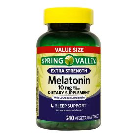 Spring Valley Extra Strength Melatonin Tablets Dietary Supplement;  10 mg;  240 Count